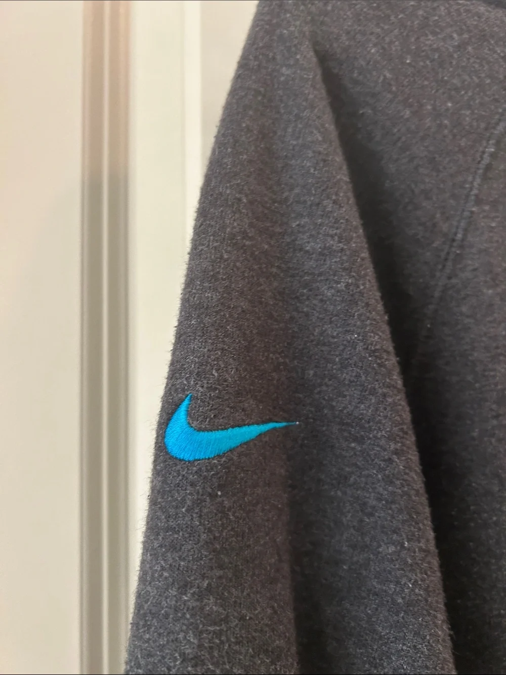 Nike Carolina Panthers Dark Grey w/Blue Logo Crewneck Sweatshirt women’s size M